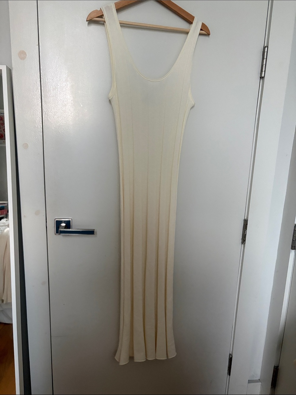 & Other Stories Cream Ribbed Maxi Tank Dress